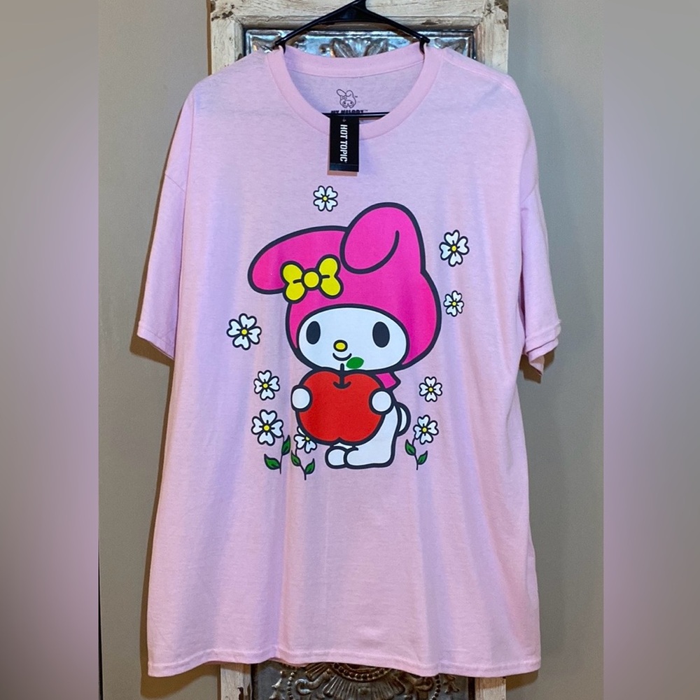 My Melody Baby Pink Oversized Graphic Front And Back T-Shirt